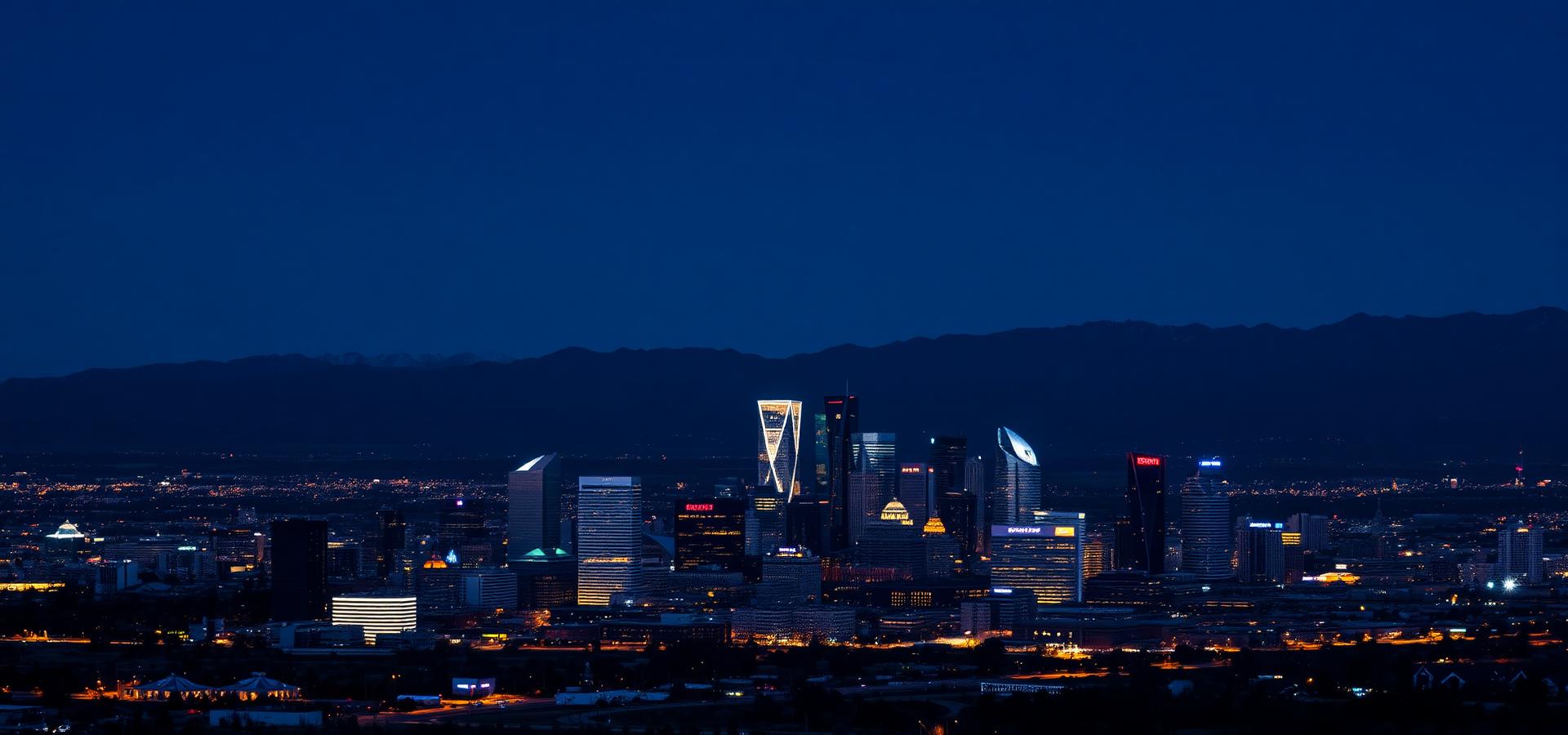 Denver skyline at dusk